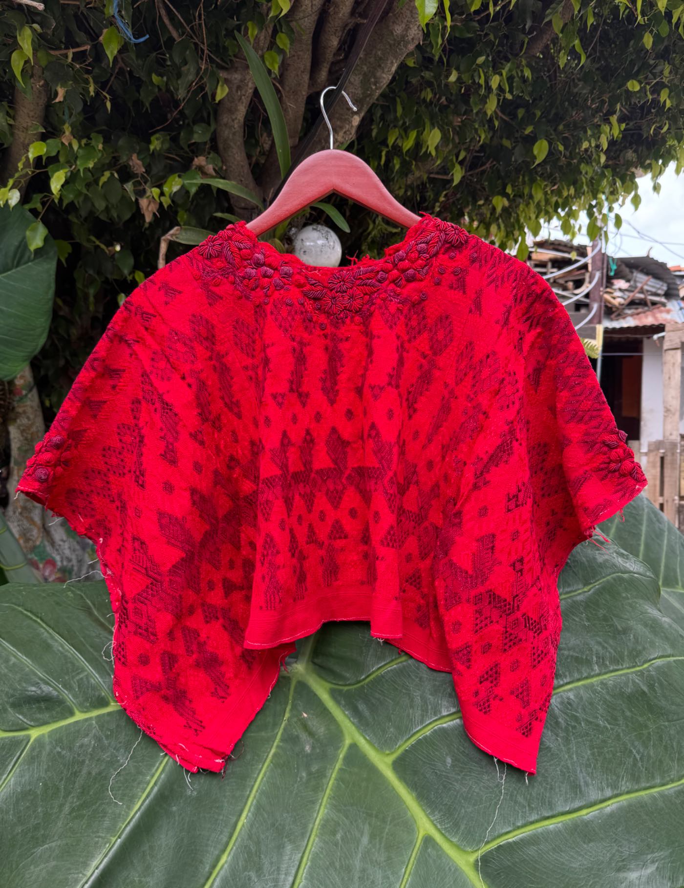 Red and Maroon Cobán Huipil #7-432