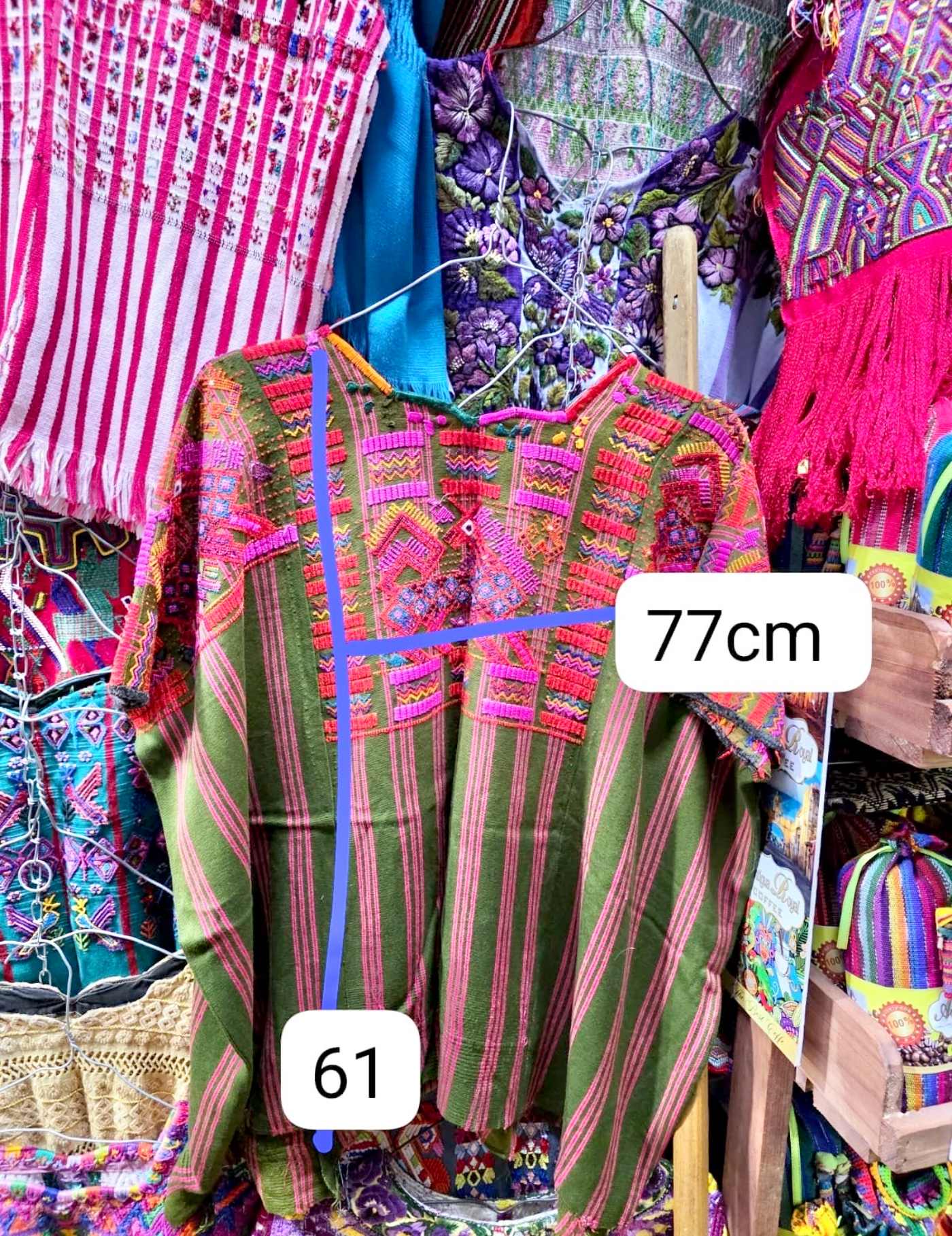 Pink And Green Chichicastenango Huipil #7-435