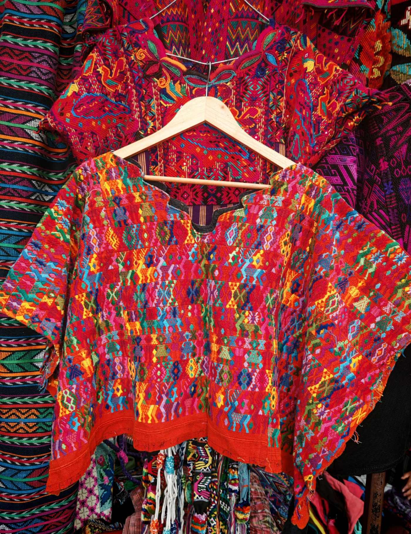 Colourful On Red Cobán Huipil #7-461