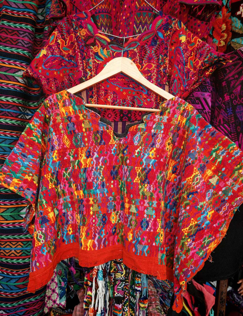 Colourful On Red Cobán Huipil #7-461