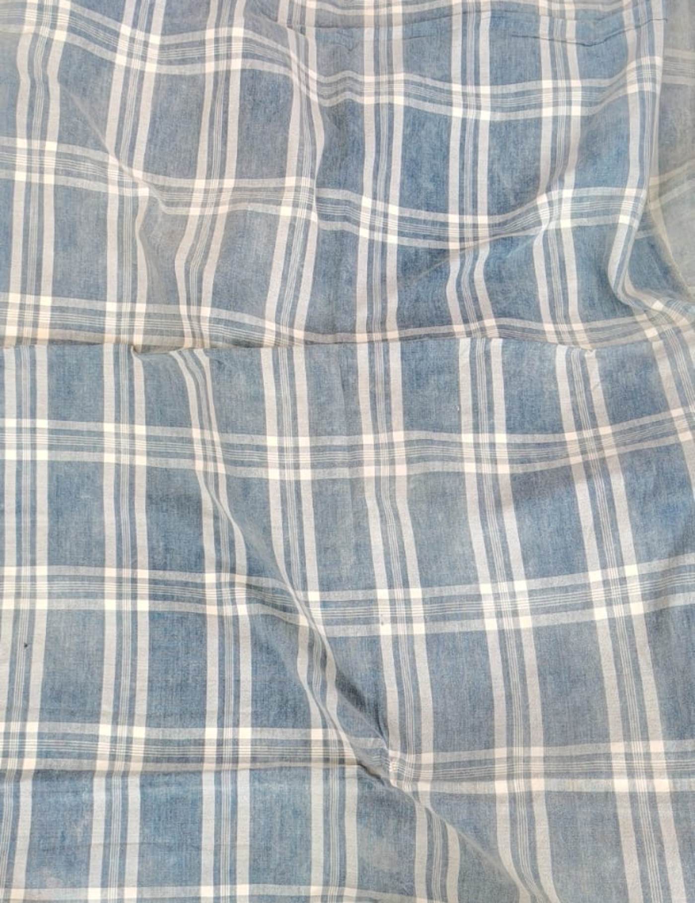 (Reserved For Myriam) Faded Indigo Plaid Nahualá Corte #7-472
