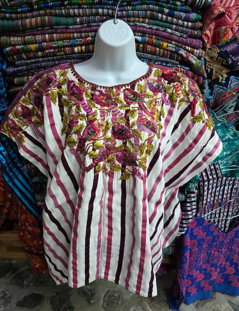 White and pink Santiago Huipil #7-514