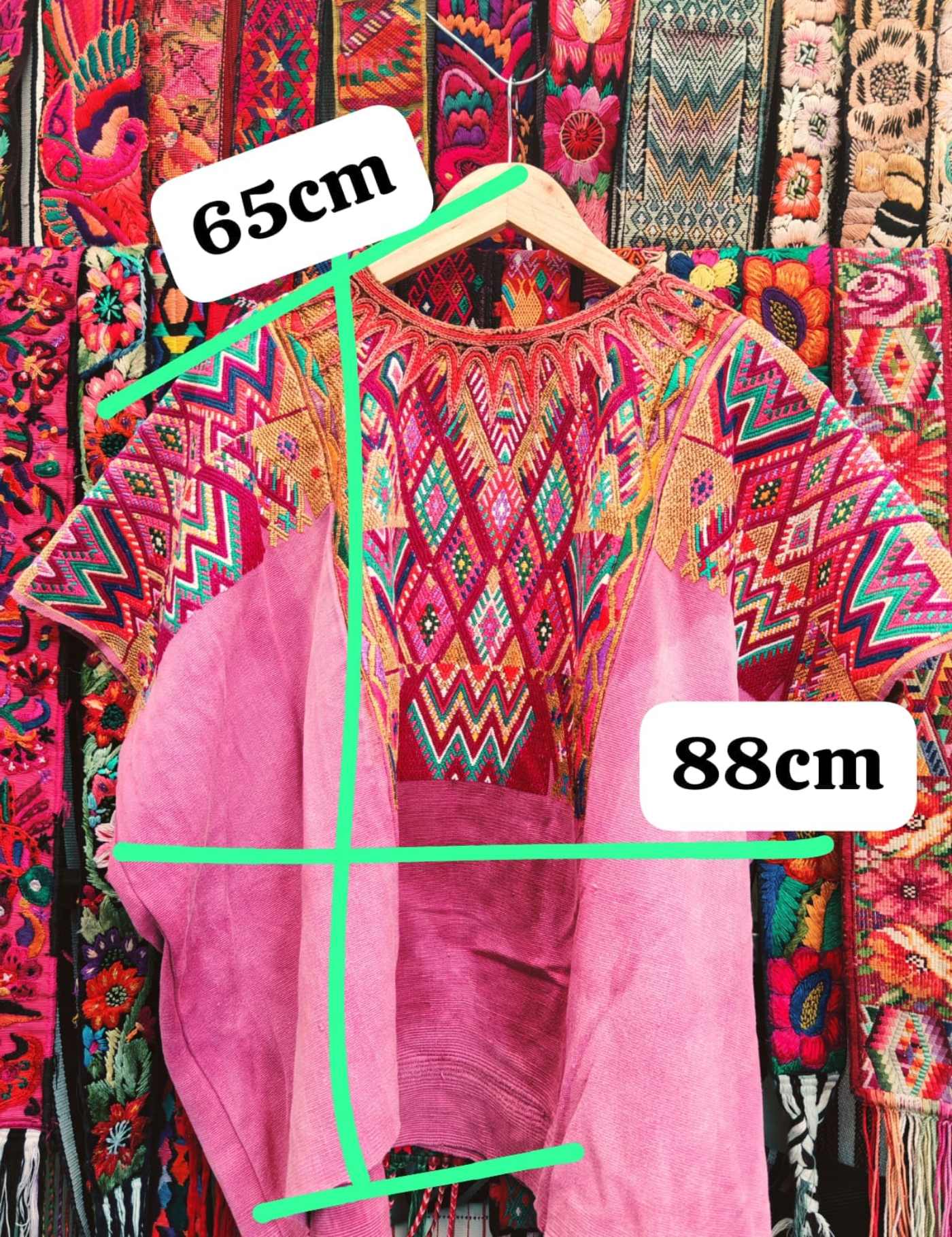 Pale pink vintage geometric Chichicastenango Huipil #7-527