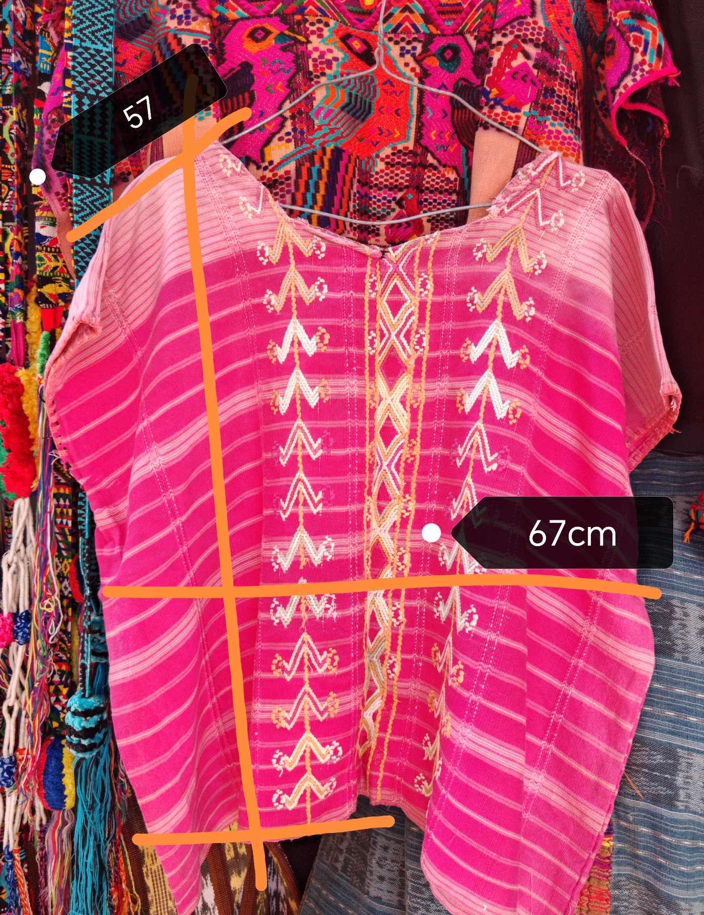 Pale pink geometric Colotenango Huipil #7-533
