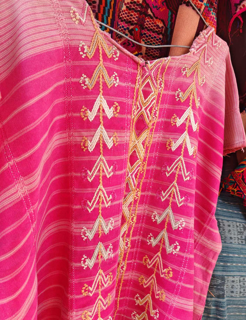 Pale pink geometric Colotenango Huipil #7-533