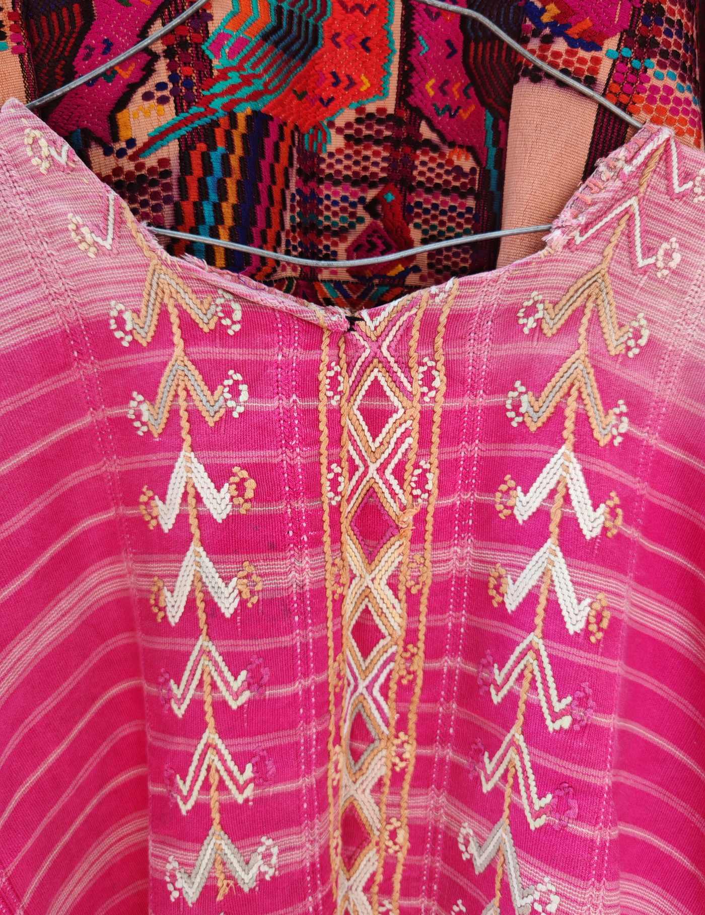 Pale pink geometric Colotenango Huipil #7-533