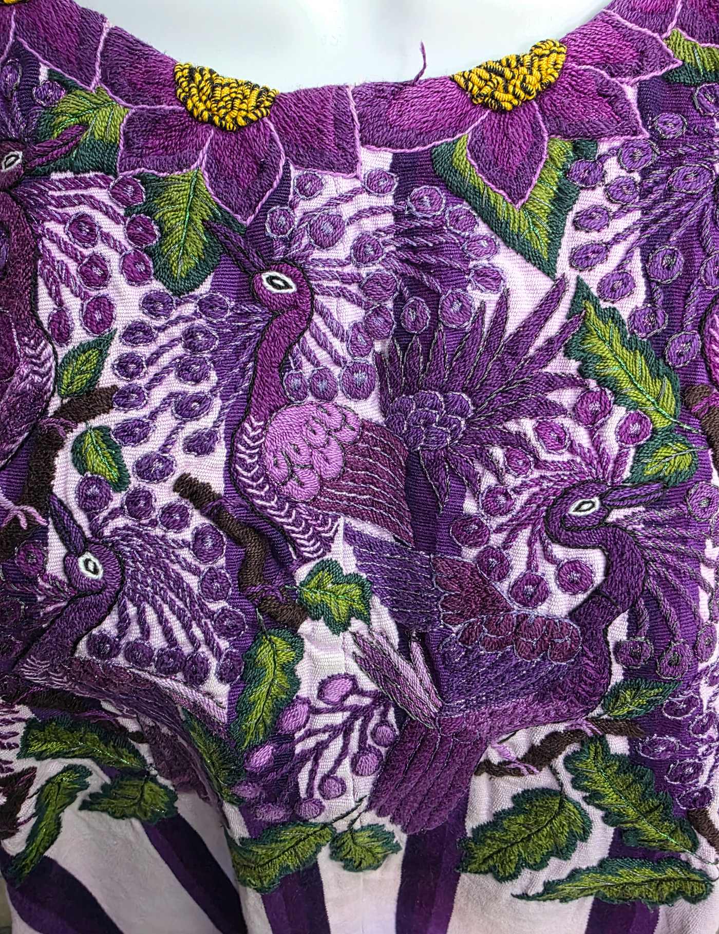 Lilac with purple embroidery Santiago Huipil #7-535