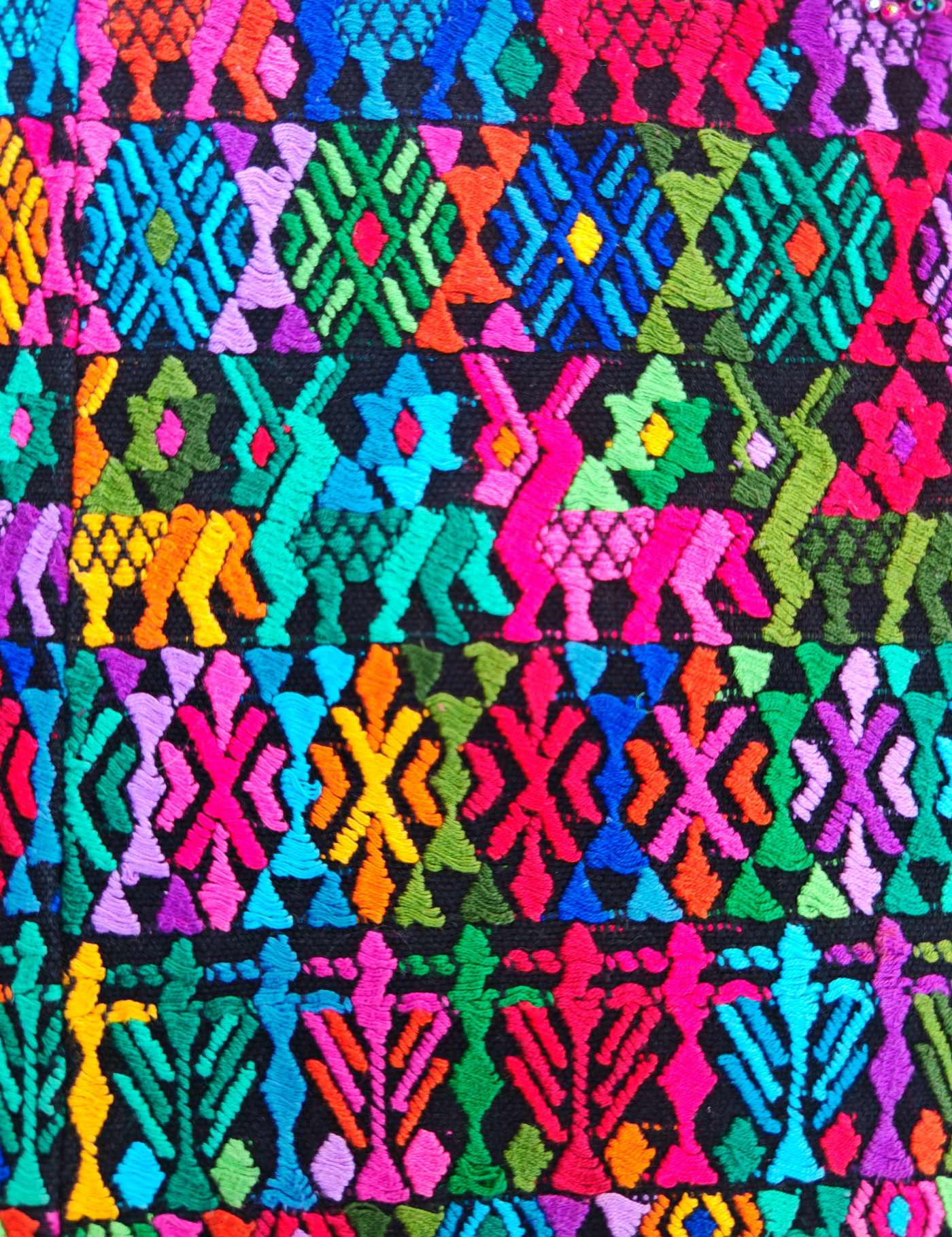 Rainbow color deer Cobán Huipil #7-544