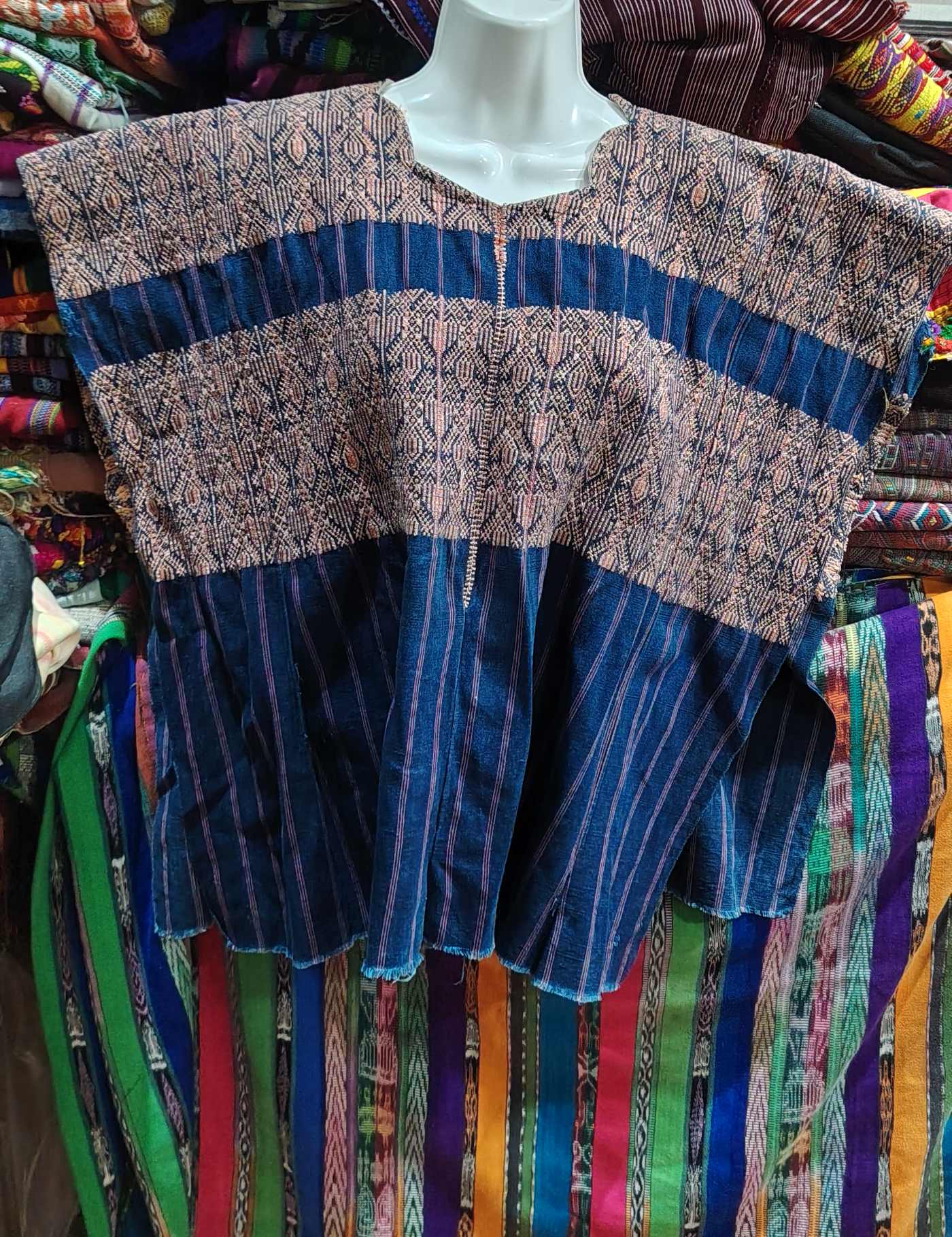 Indigo Geometric Nahualá Huipil #7-551