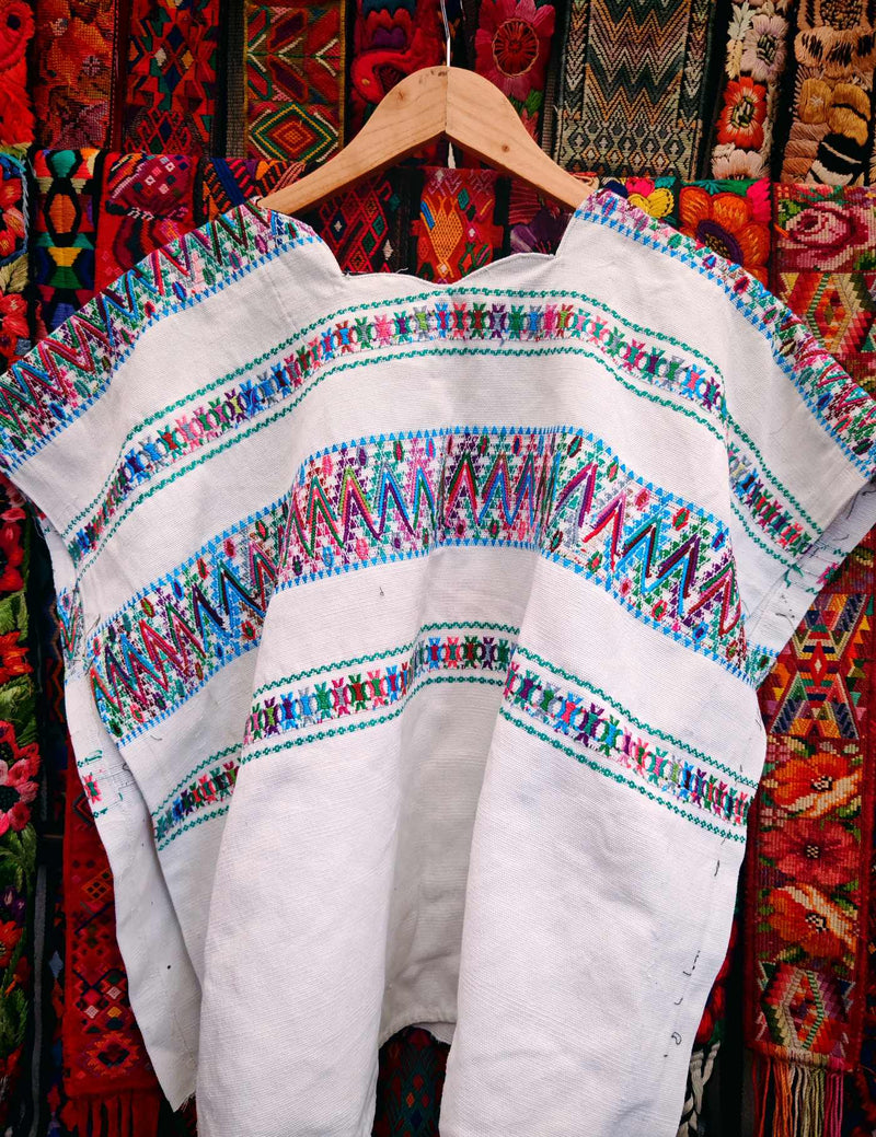 White Traditional Rabinal Huipil #8-1