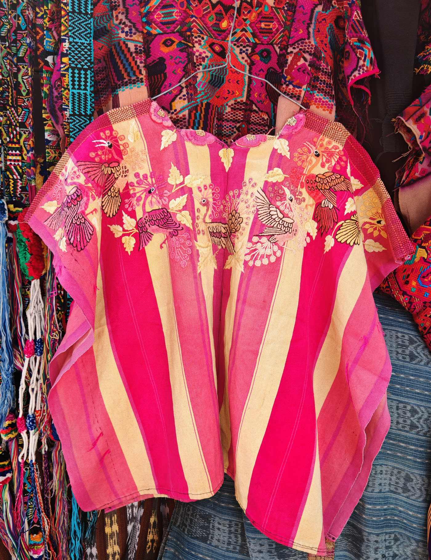 Pink peacock Santiago Huipil #8-2