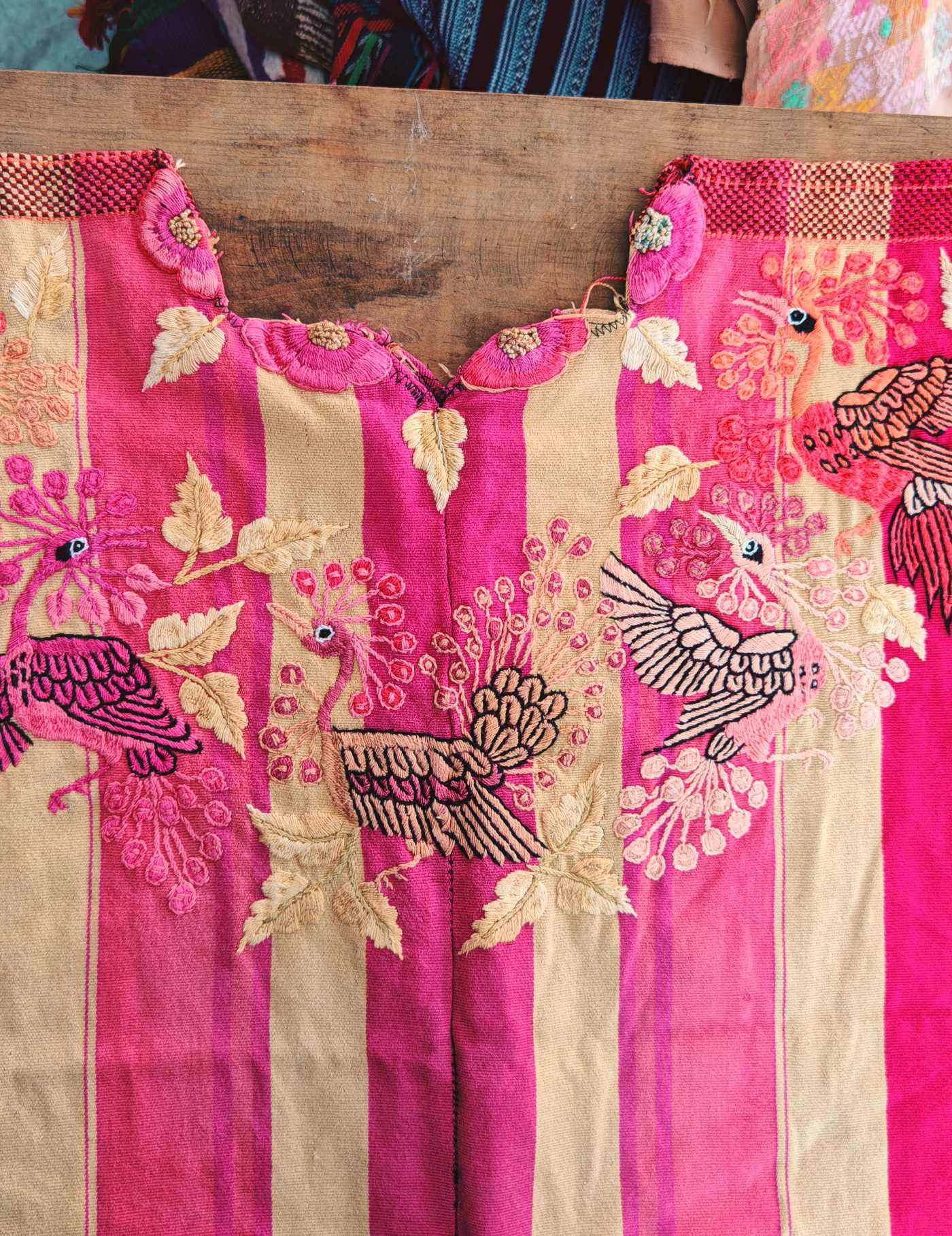 Pink peacock Santiago Huipil #8-2