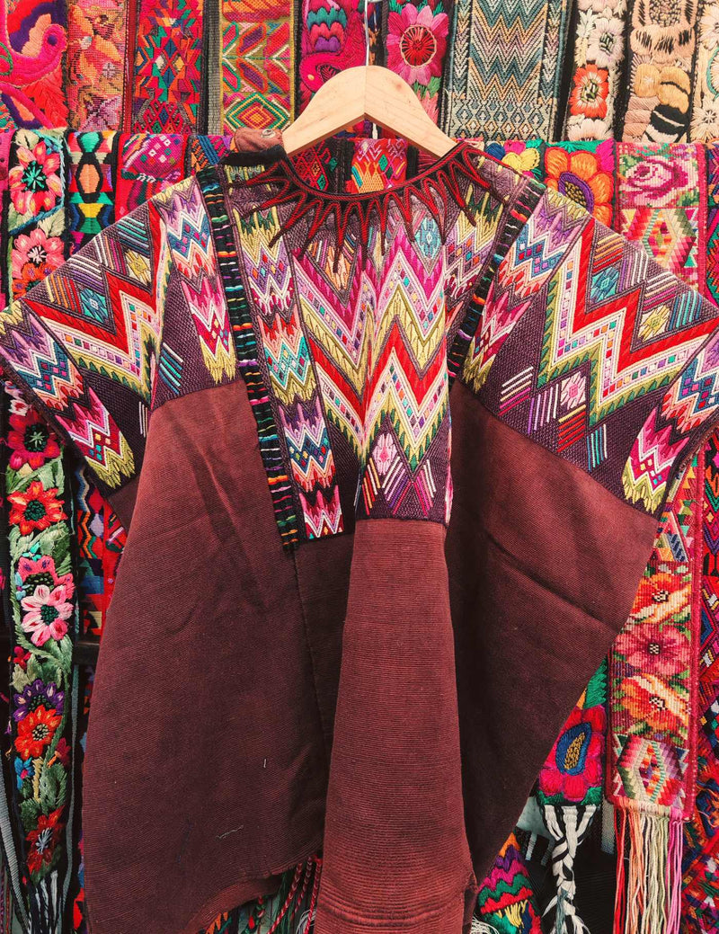 Brown Geometric Chichicastenango Huipil #8-10