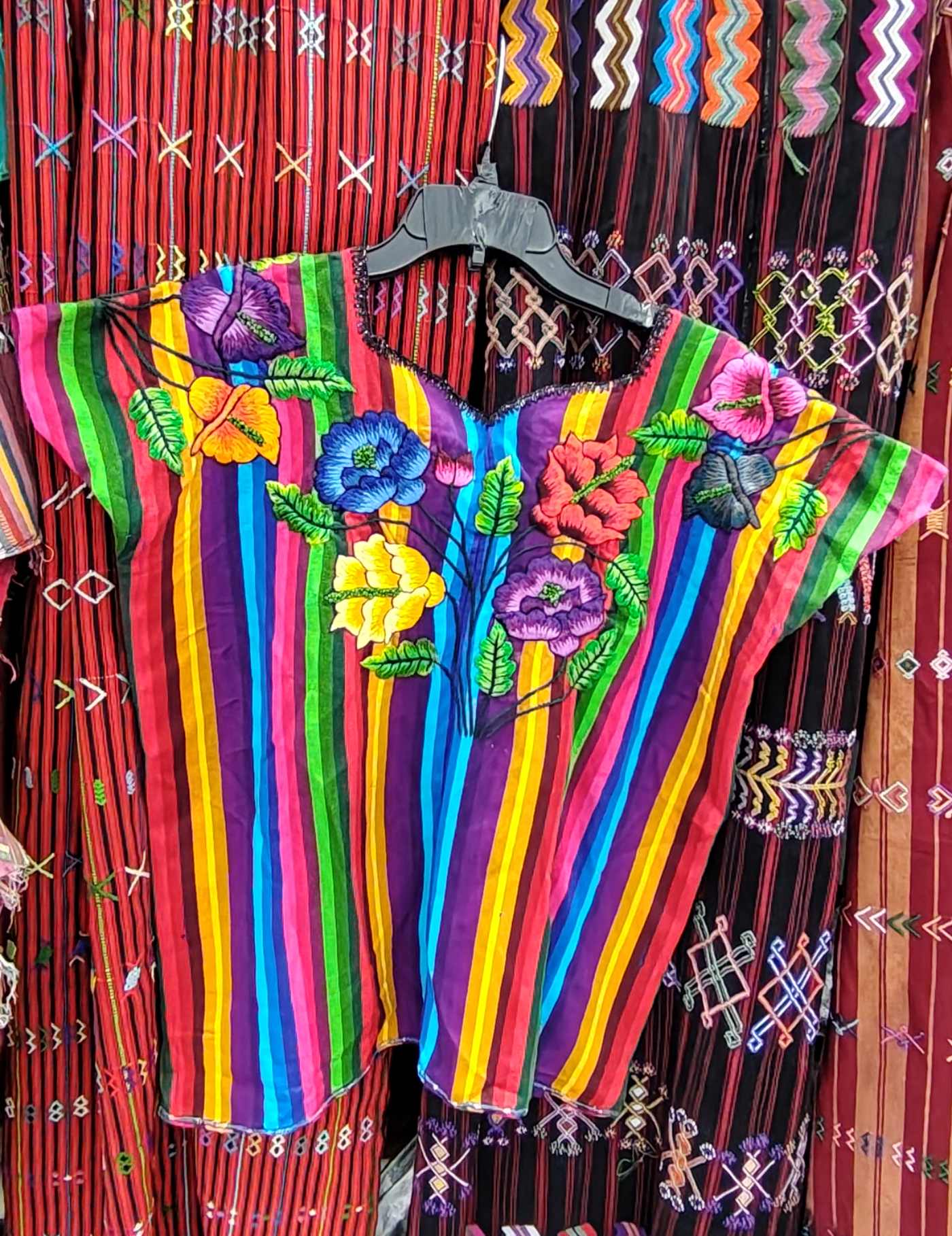 Rainbow Flowers Santiago Huipil #8-19
