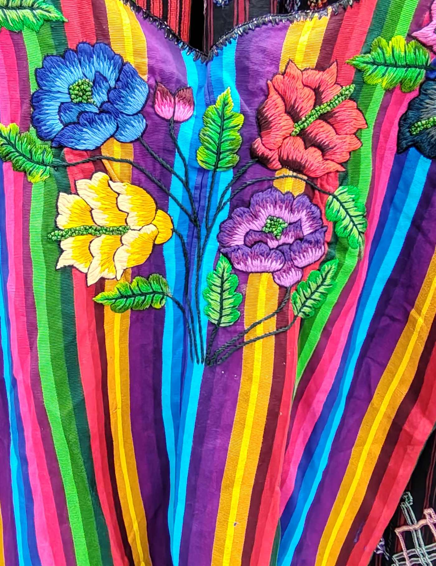 Rainbow Flowers Santiago Huipil #8-19