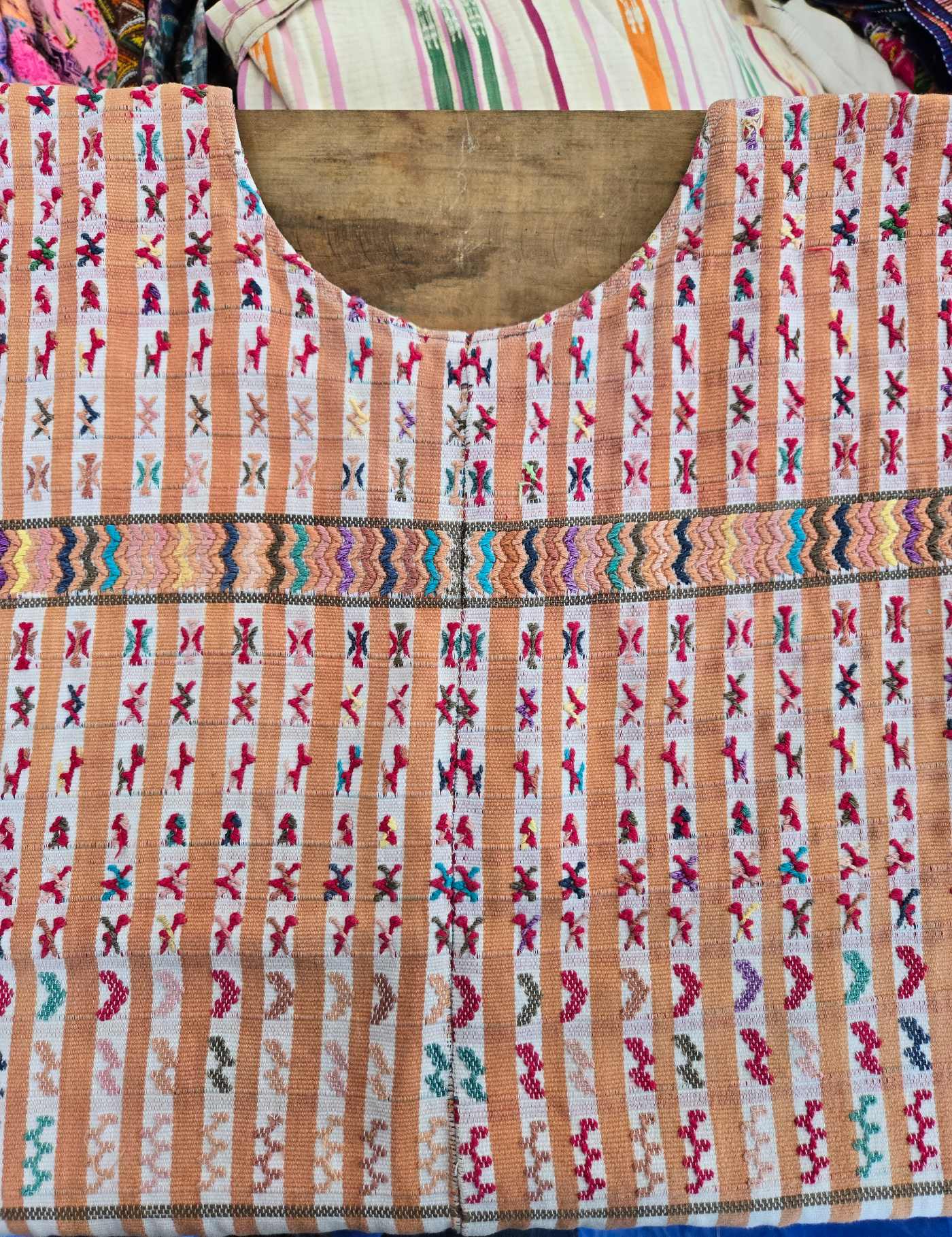 Beige and White Striped San Lucas Huipil #8-70