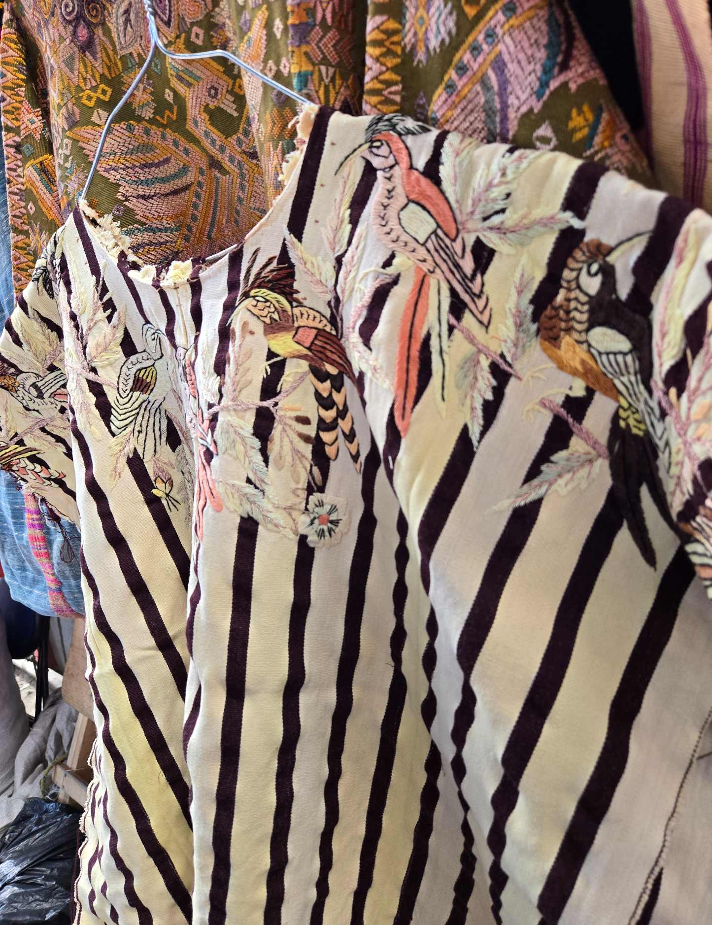 Pale Yellow and Cream Striped Santiago Huipil #8-71