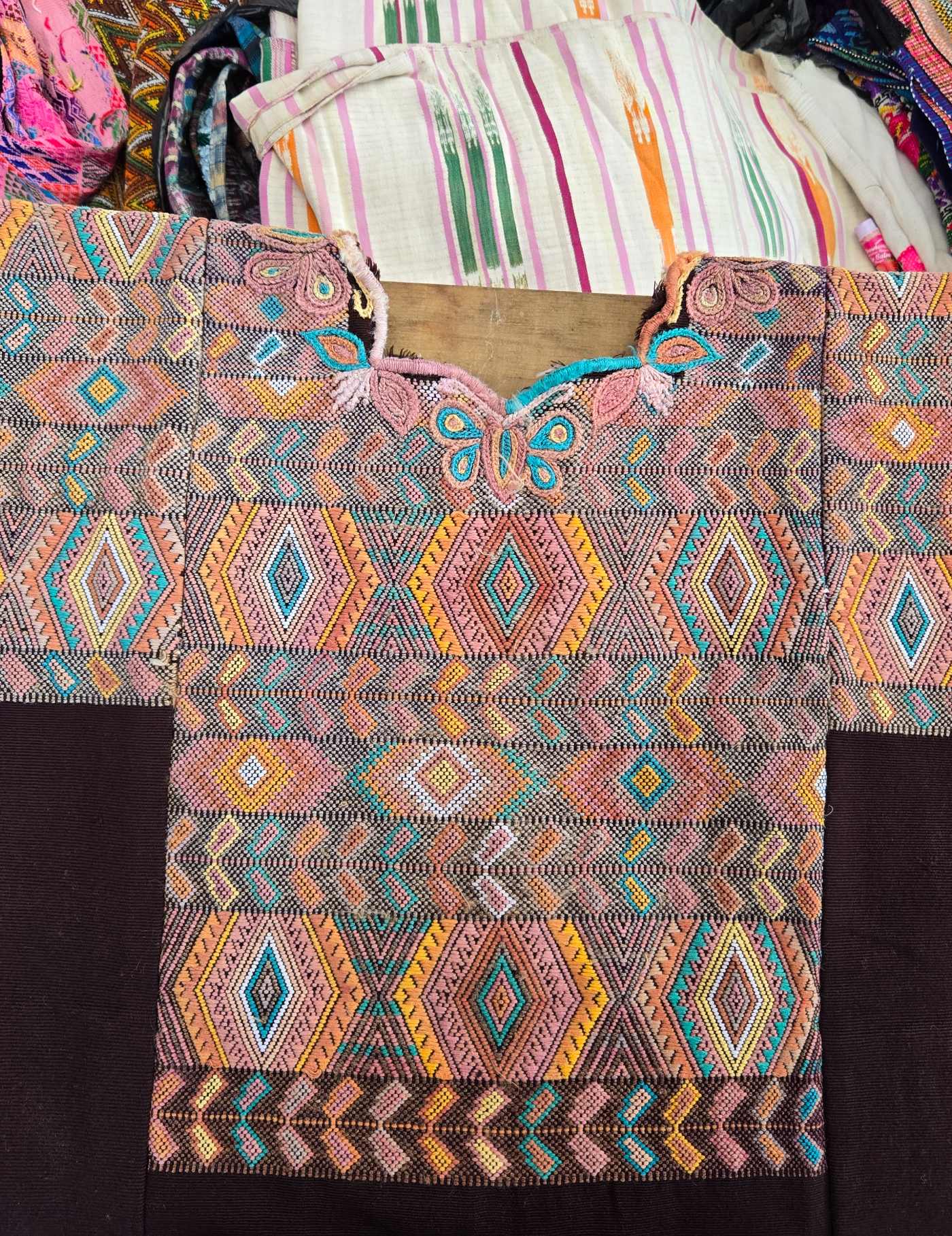 Brown Geometric Chichicastenango Huipil #8-73