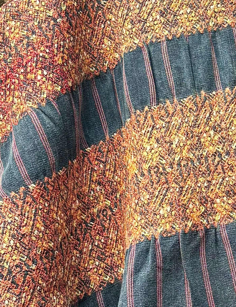 Indigo And Gold Nahualá Huipil #8-78