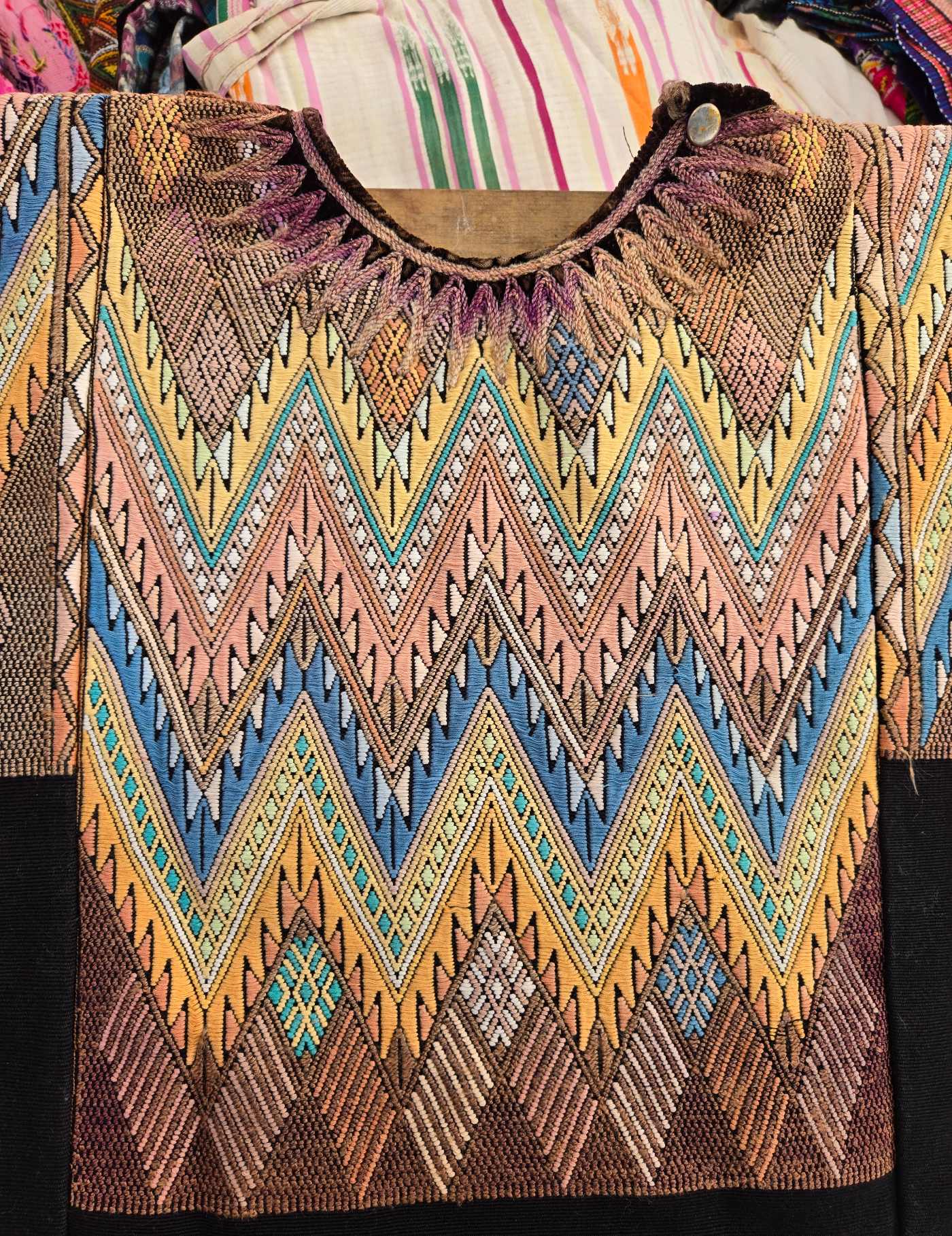 Brown and Yellow Geometric Chichicastenango Huipil #8-84