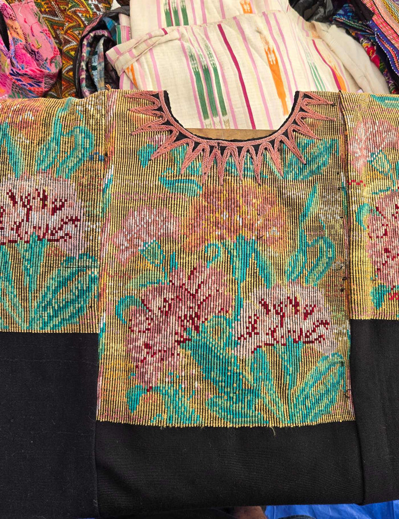 Pastel Floral Chichicastenango Huipil #8-85