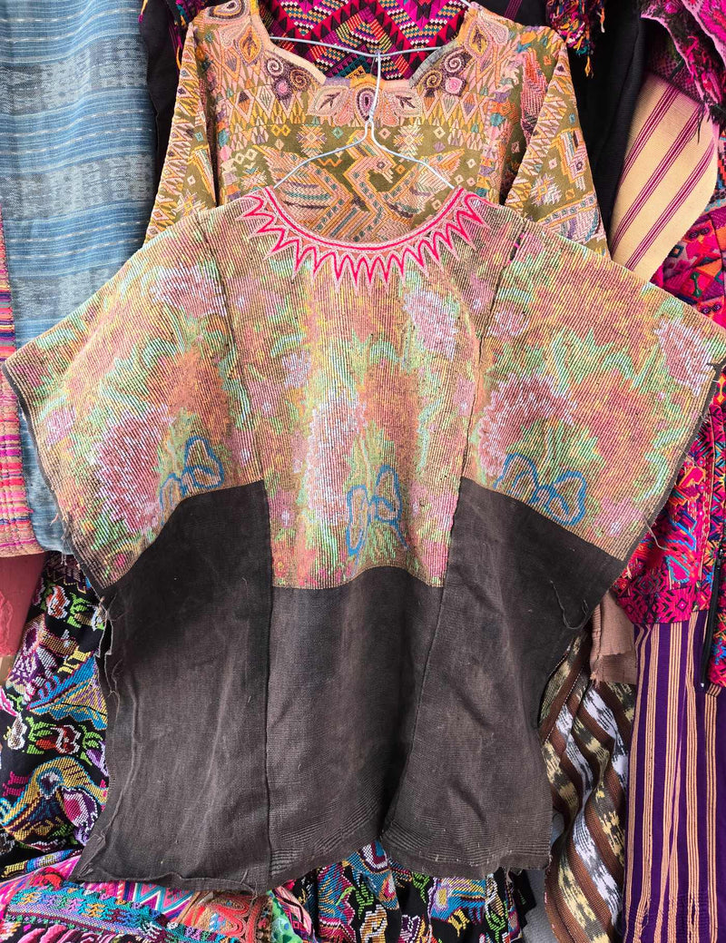 Pastel Vintage Flowers Chichicastenango Huipil #8-86