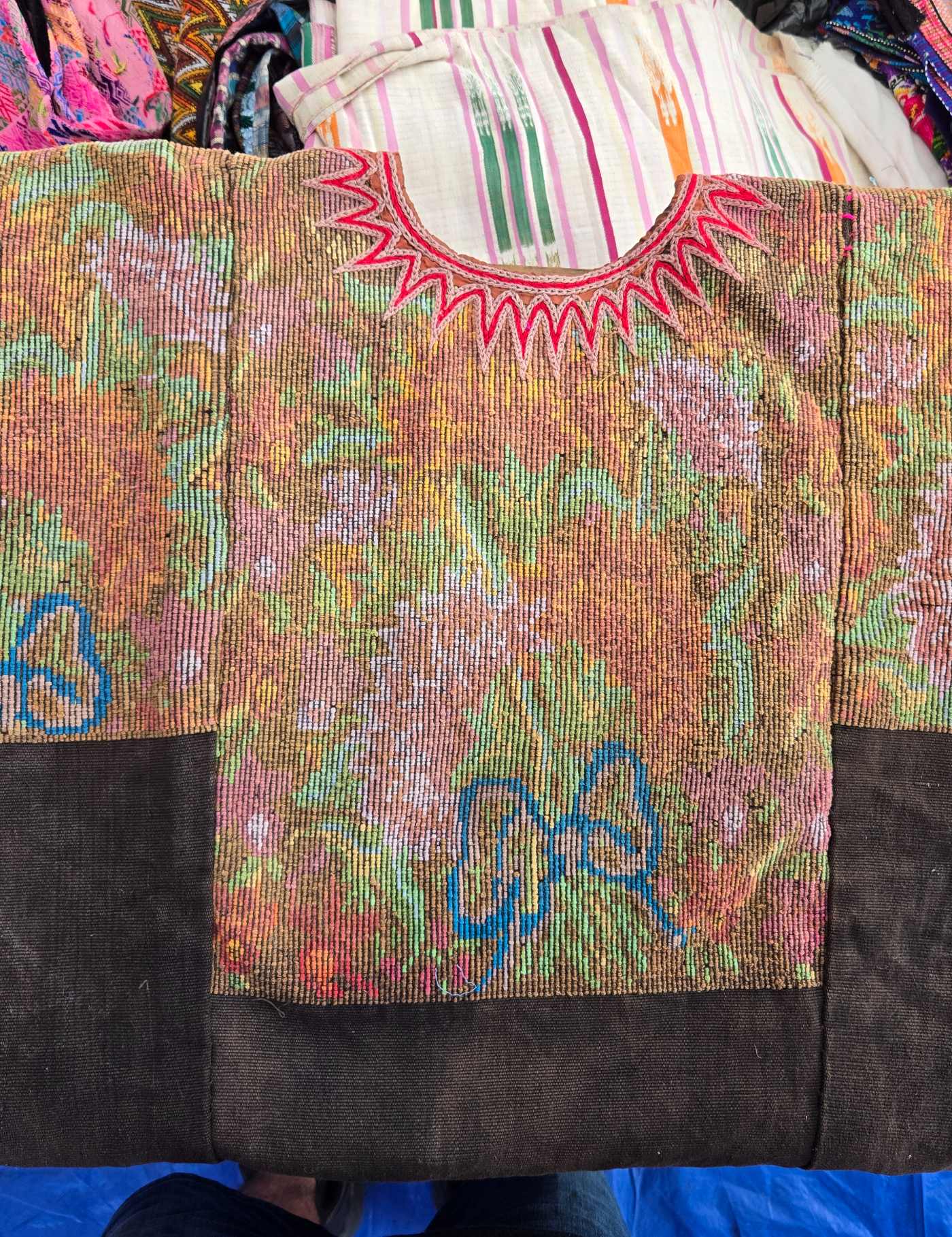 Pastel Vintage Flowers Chichicastenango Huipil #8-86