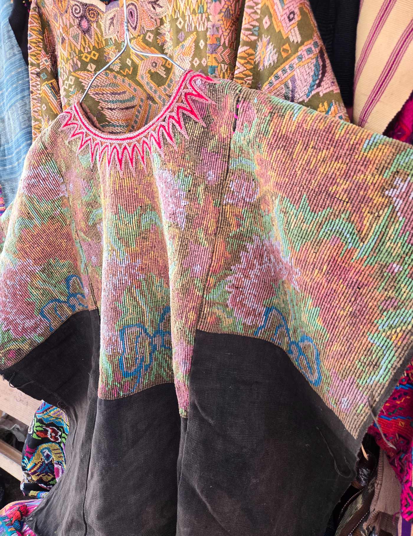 Pastel Vintage Flowers Chichicastenango Huipil #8-86