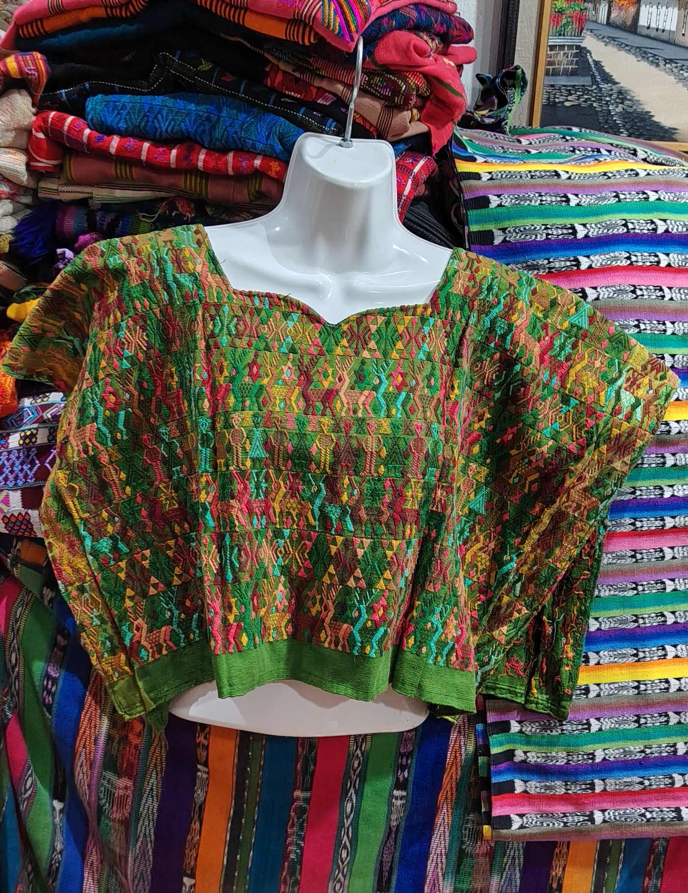 Green and Pink Cobán Huipil #8-107