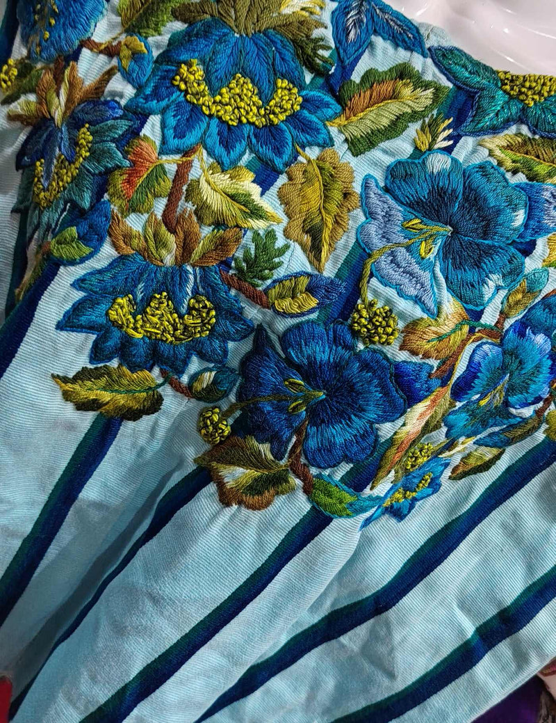 Blue Flowers Santiago Huipil #8-139