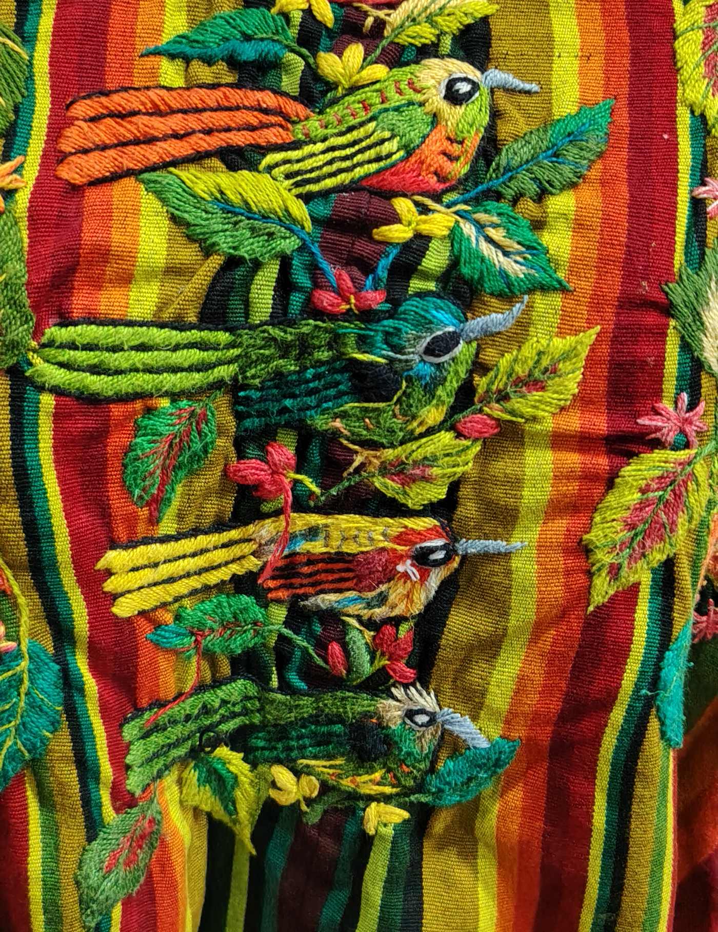 Red and Green Birds Santiago Huipil #8-140