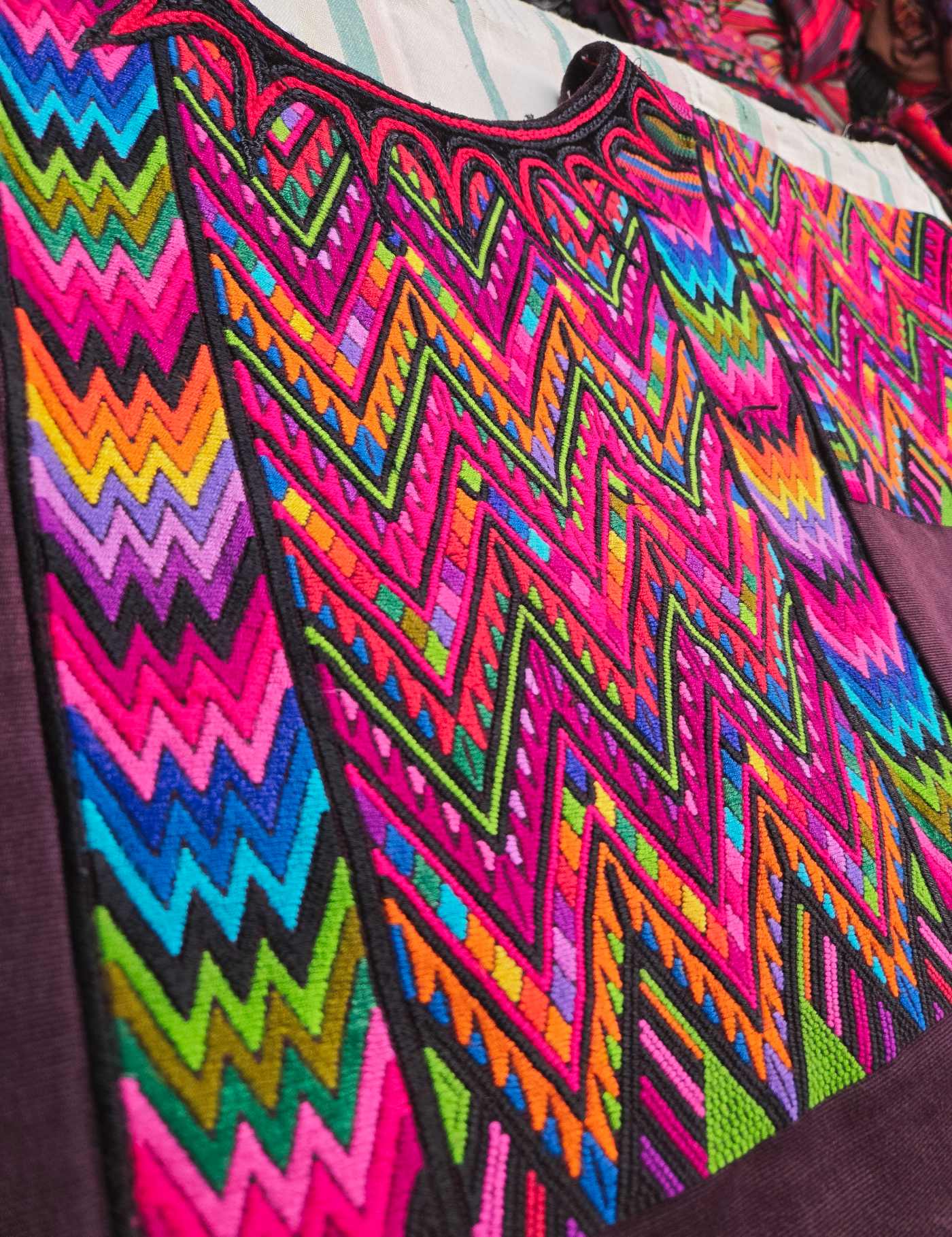Brightly Coloured Geometric Chichicastenango Huipil #8-169
