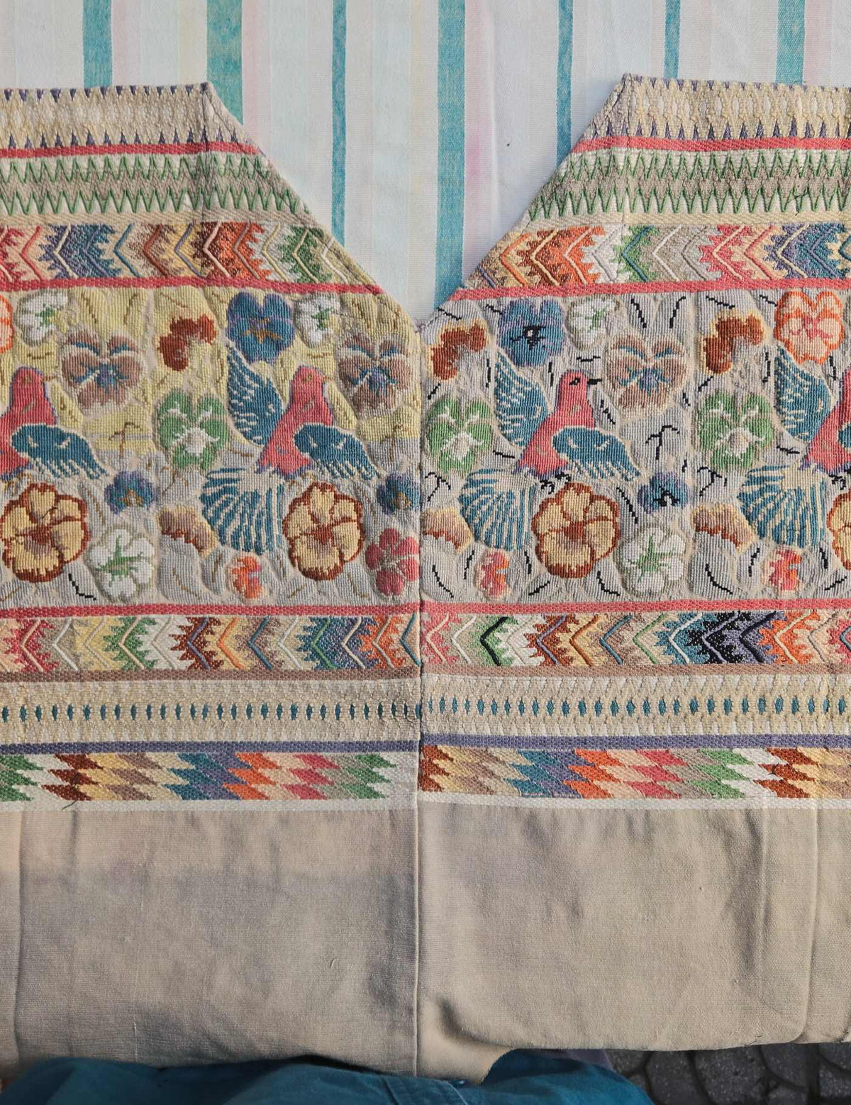 Pastel Flowers on Cream Comalapa Huipil #8-182