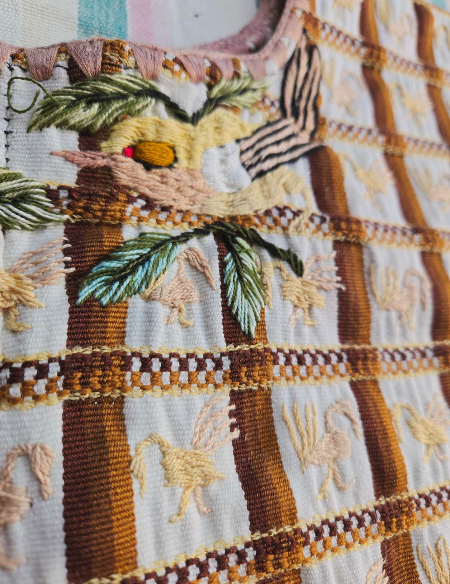 Brown with Yellow Birds Santiago Huipil #8-186