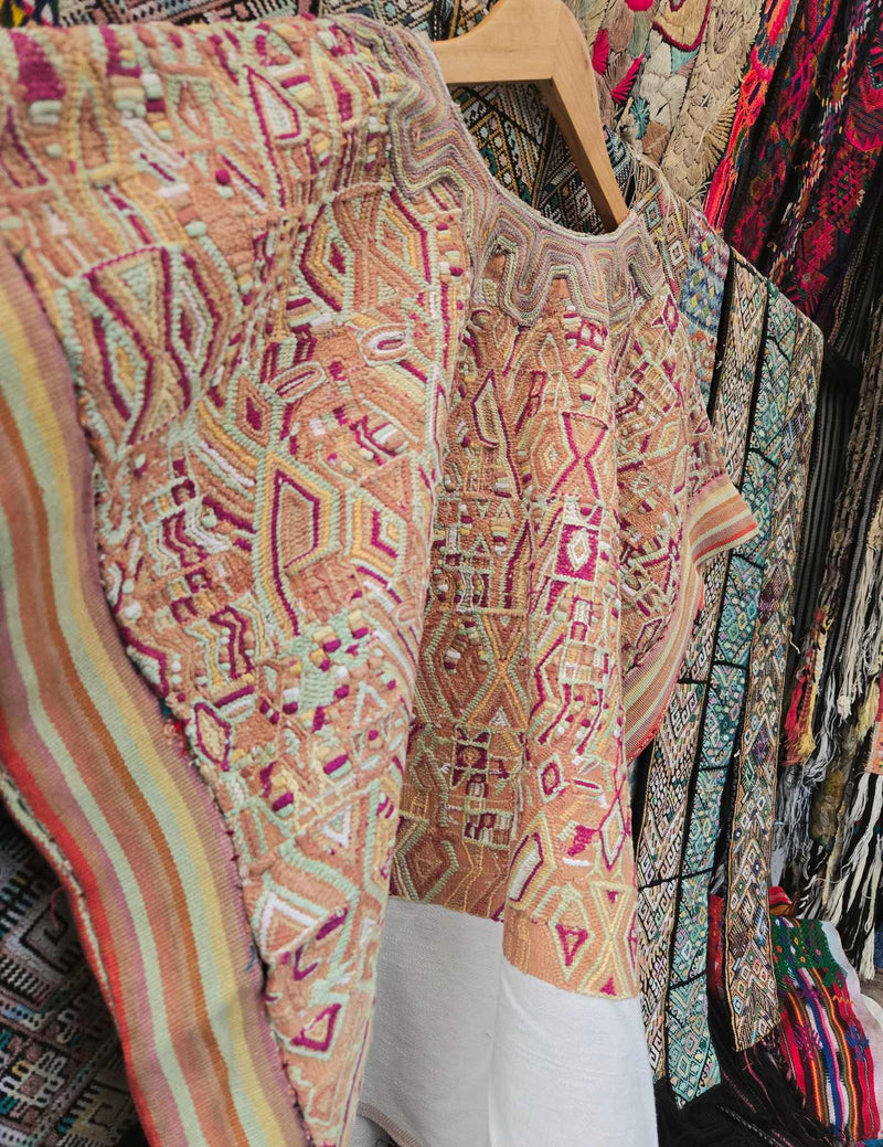 Red and Coral Nebaj Huipil #8-190