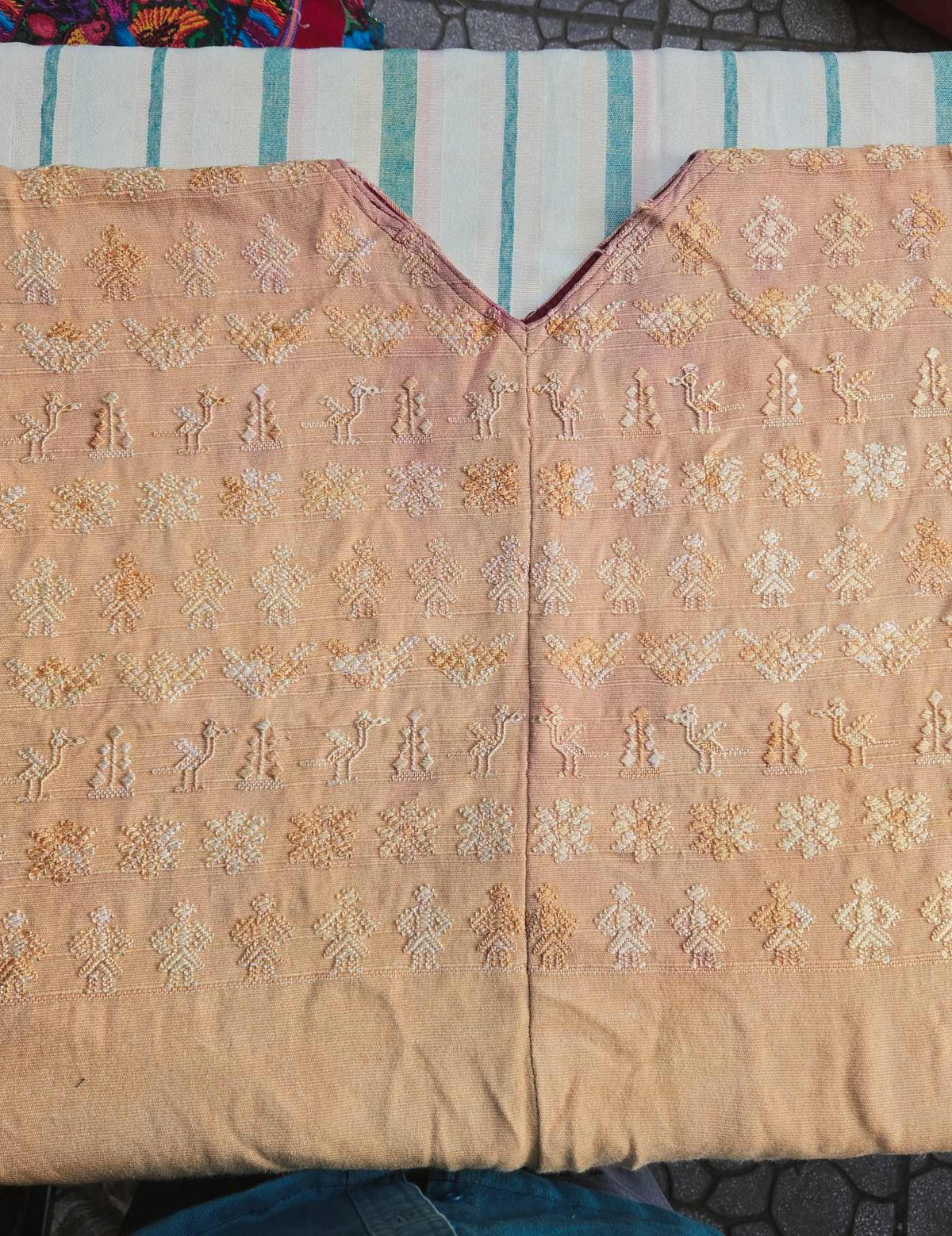 Faded Coral San Lucas Tolimán Huipil #8-195