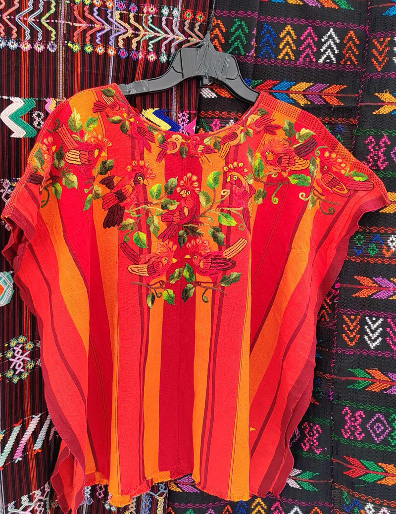 Orange with Birds Santiago Huipil #8-206