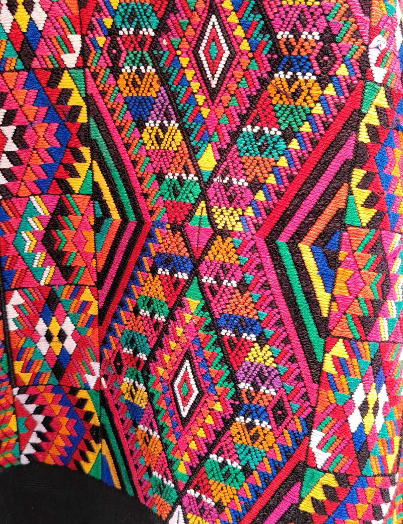 Bright Geometric on Black Chichicastenango Huipil #8-210