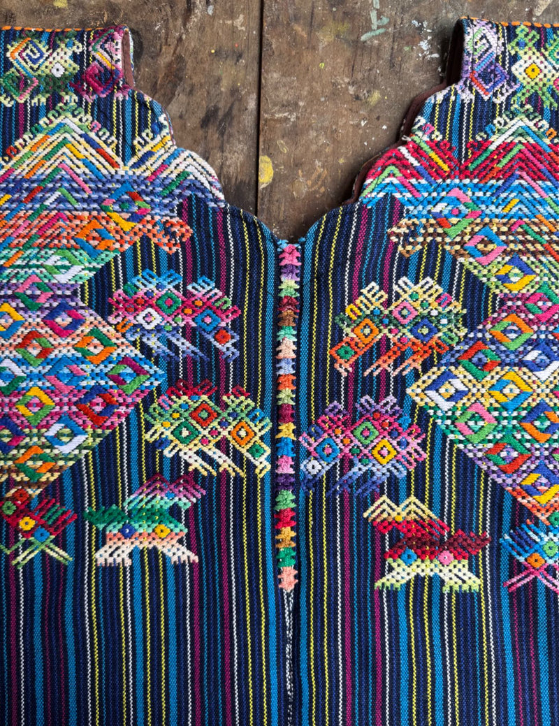 Multicolor peacock Nahualá Huipil #8-231