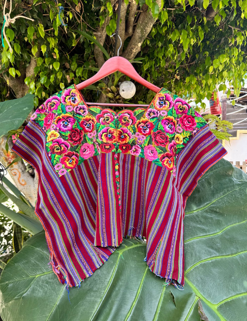 Flowers and Stripes Patzún Huipil #8-240