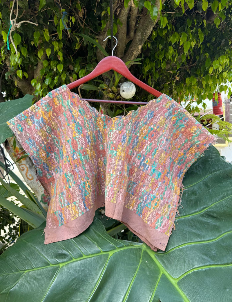 Colourful on Beige Cobán Huipil #8-242