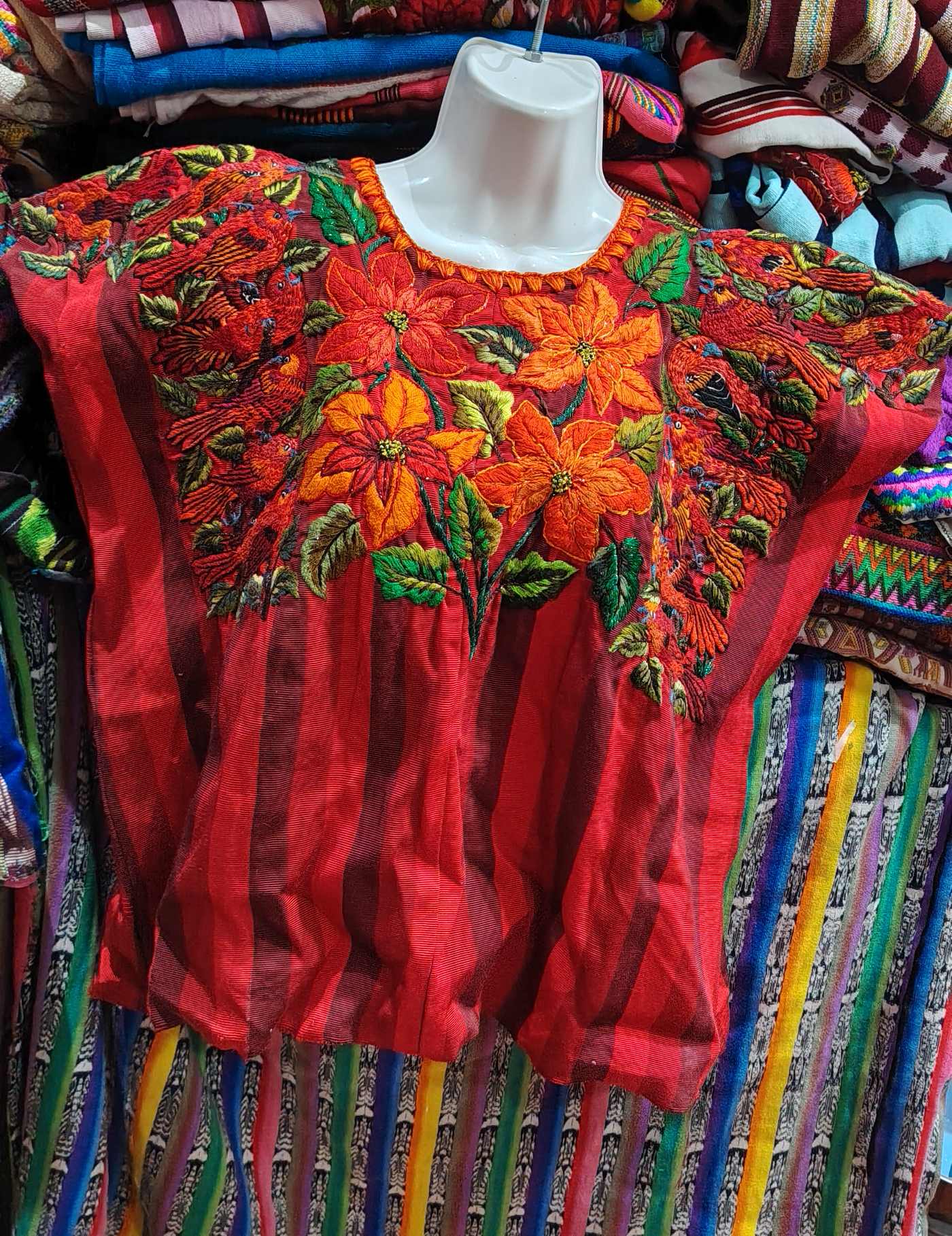 Red and Orange Santiago Huipil #8-277