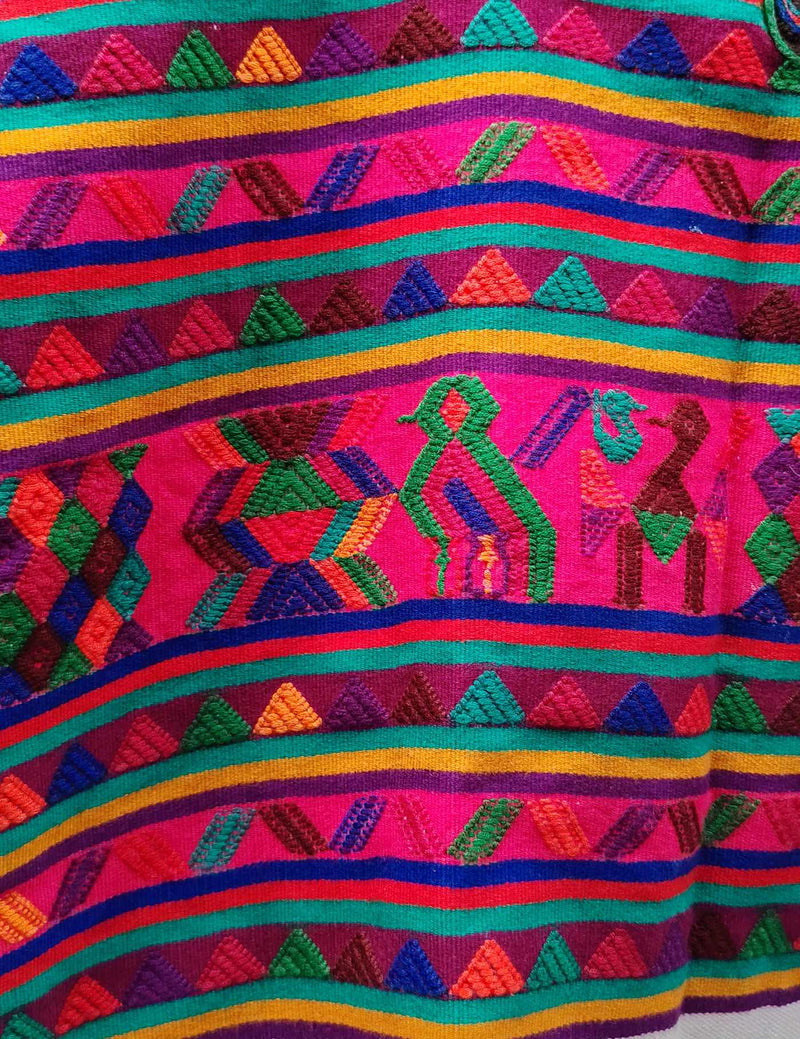 Fuchsia with Birds Nebaj Huipil #8-284