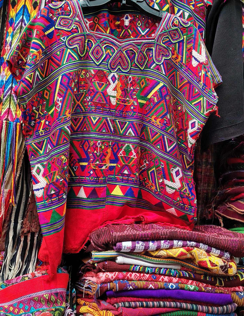 Traditional Red Nebaj Huipil #8-285