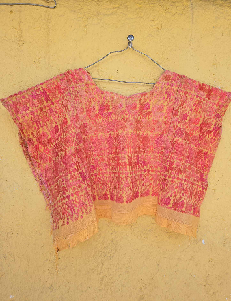 Pink and Yellow Cobán Huipil #8-296