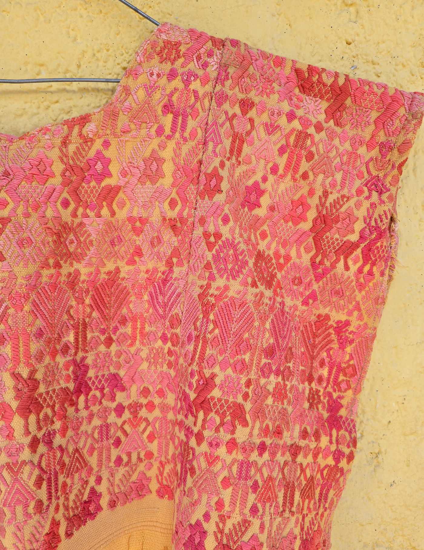 Pink and Yellow Cobán Huipil #8-296