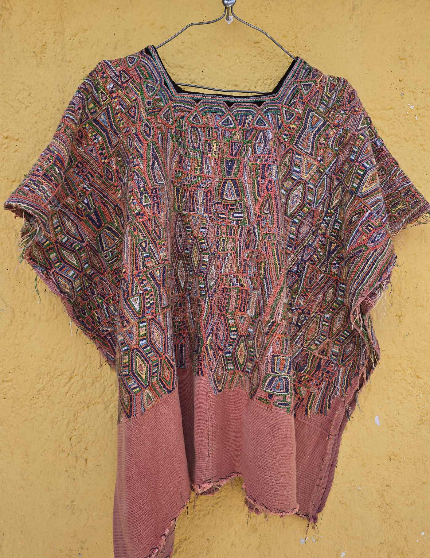 Bold Coral Nebaj Huipil #8-304