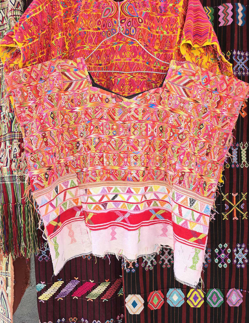 Red and White San Juan Cotzal Huipil #8-306