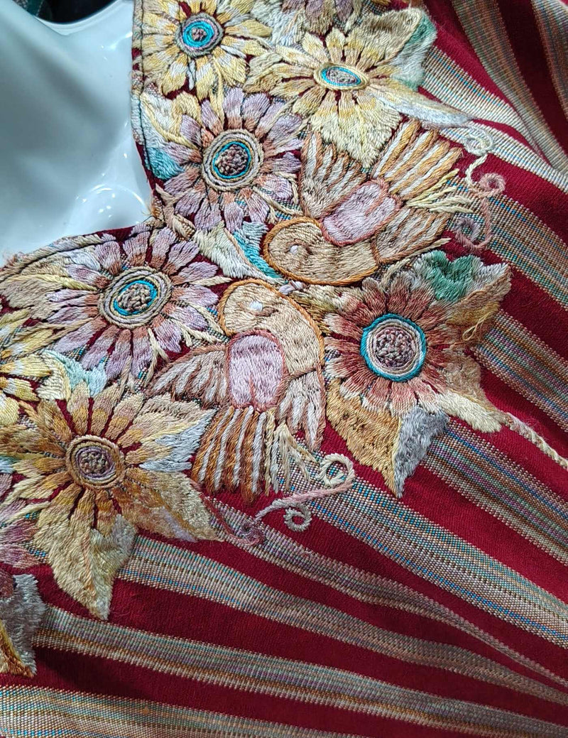 Burgundy and Gold Patzún Huipil #8-320
