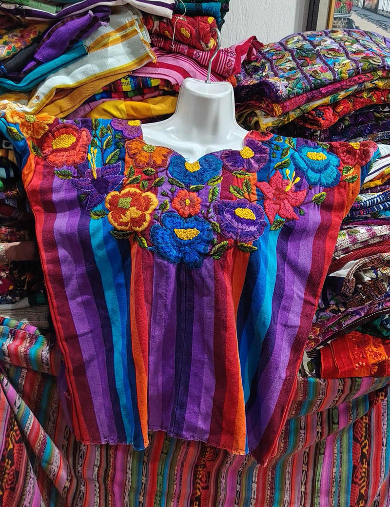 Multicolor with roses Santiago Huipil #8-347